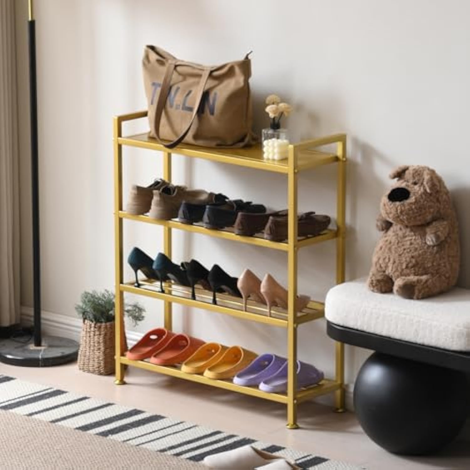 Multilayer Metal Household Shoe Rack for Home Hallway