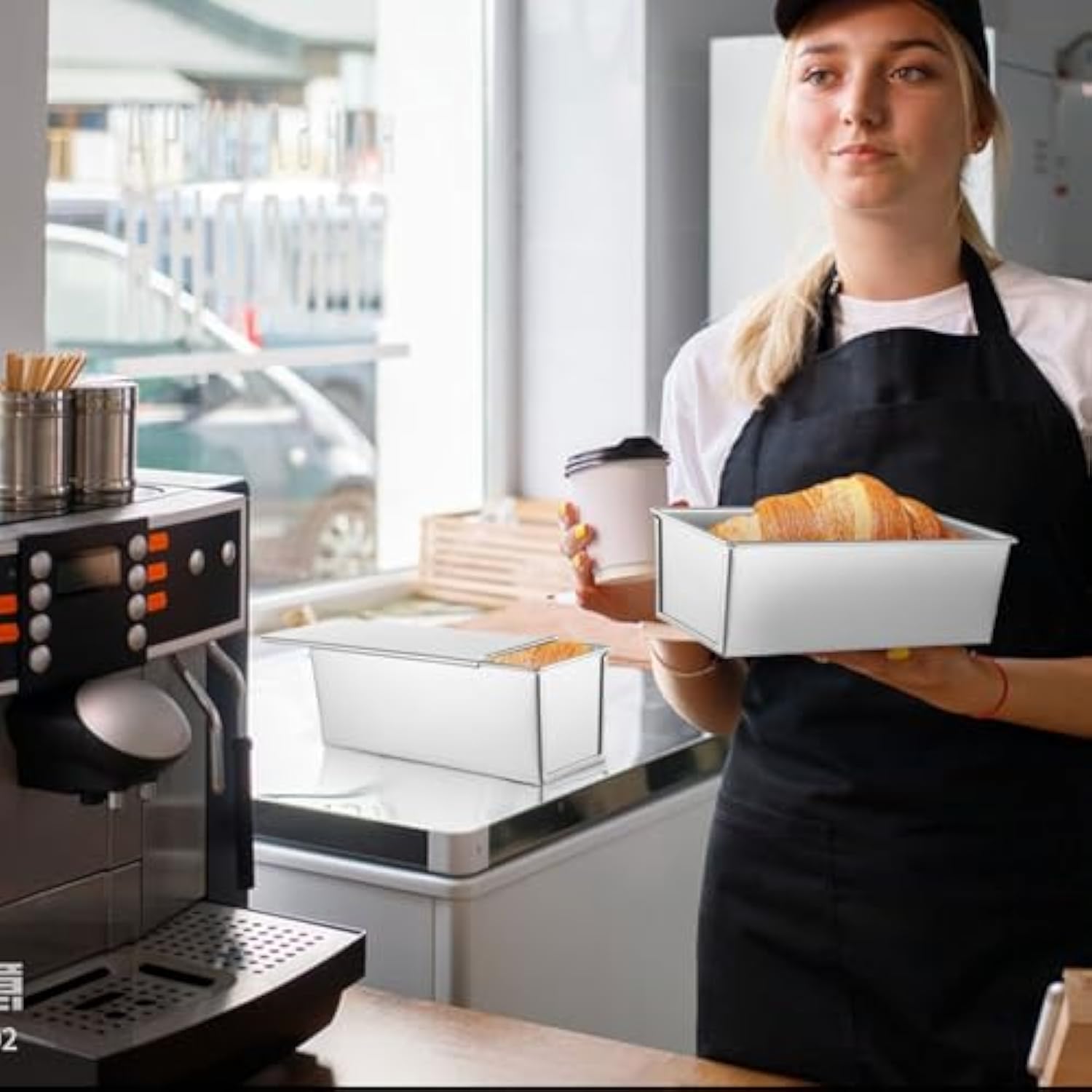 Bread Loaf Pan - Stainless Steel Bread Box for Kitchen Storage