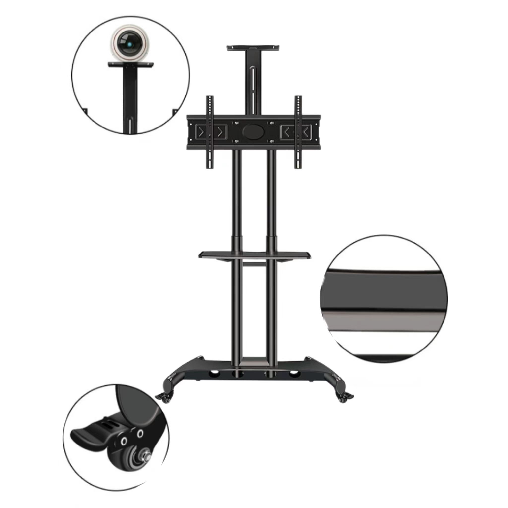 Metal Adjustable Removable Tv Stand With Wheels