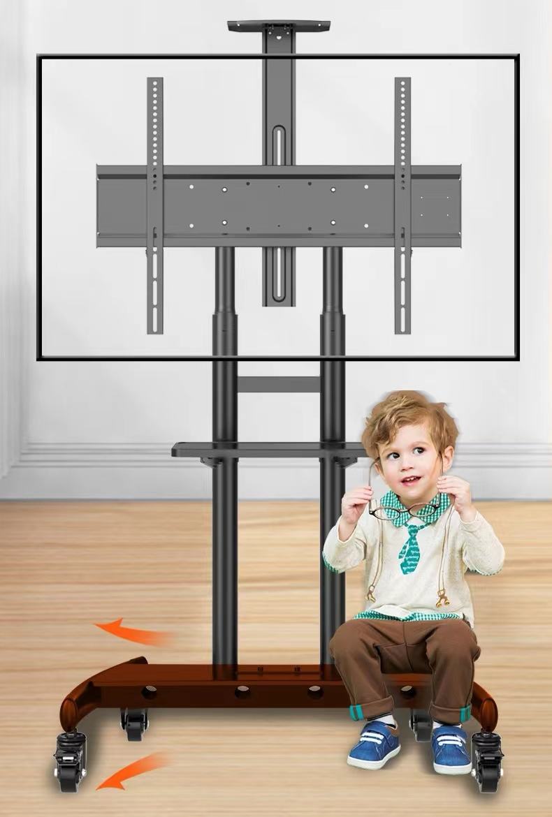Metal Adjustable Removable Tv Stand With Wheels
