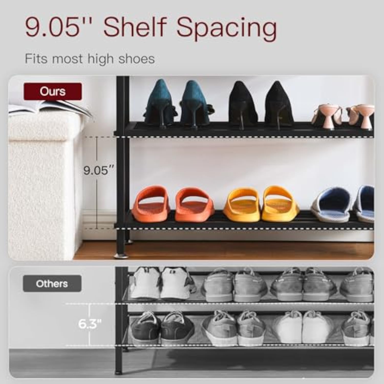 Multilayer Metal Household Shoe Rack for Home Hallway
