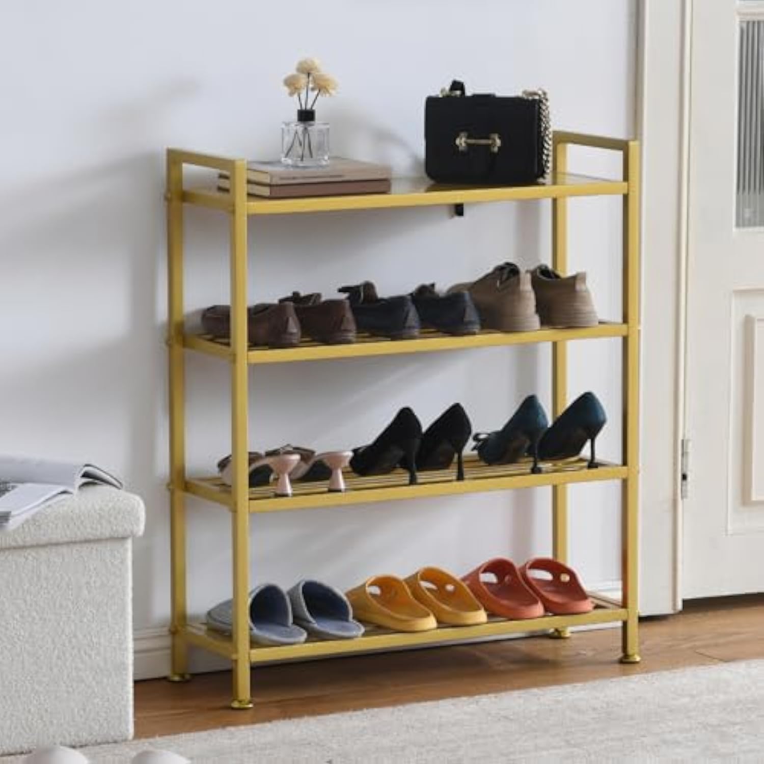 Multilayer Metal Household Shoe Rack for Home Hallway