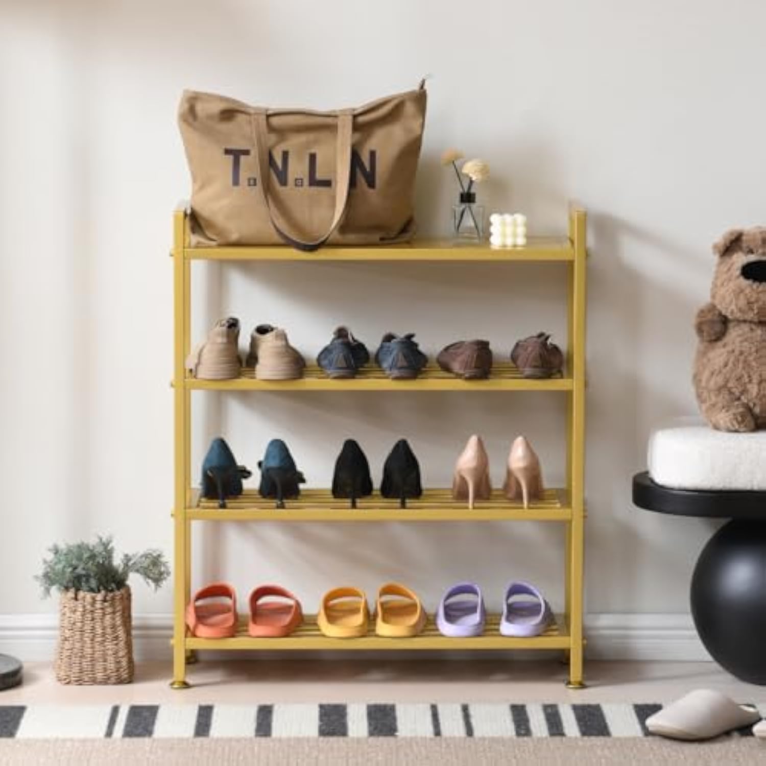 Multilayer Metal Household Shoe Rack for Home Hallway