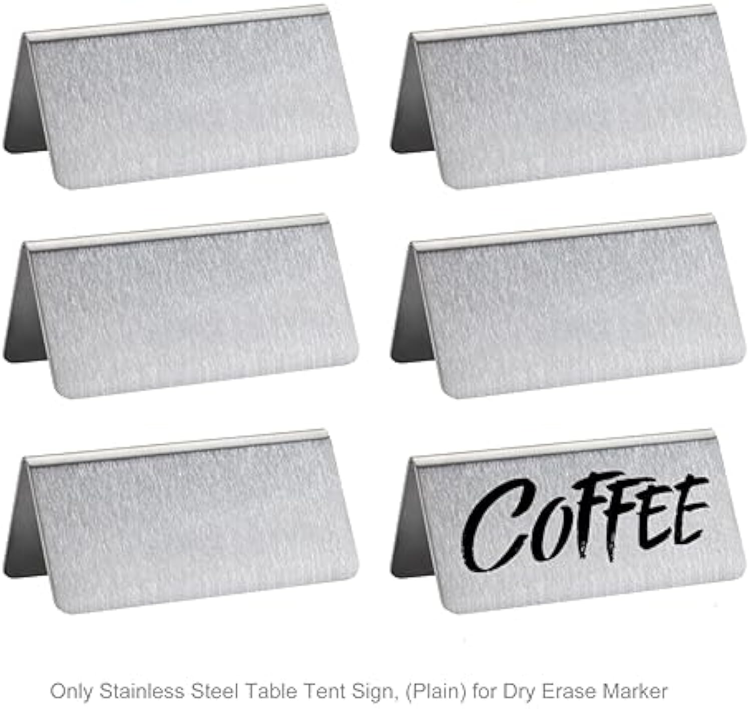 Custom Portable Stainless Steel Metal Desk Sign for Restaurant