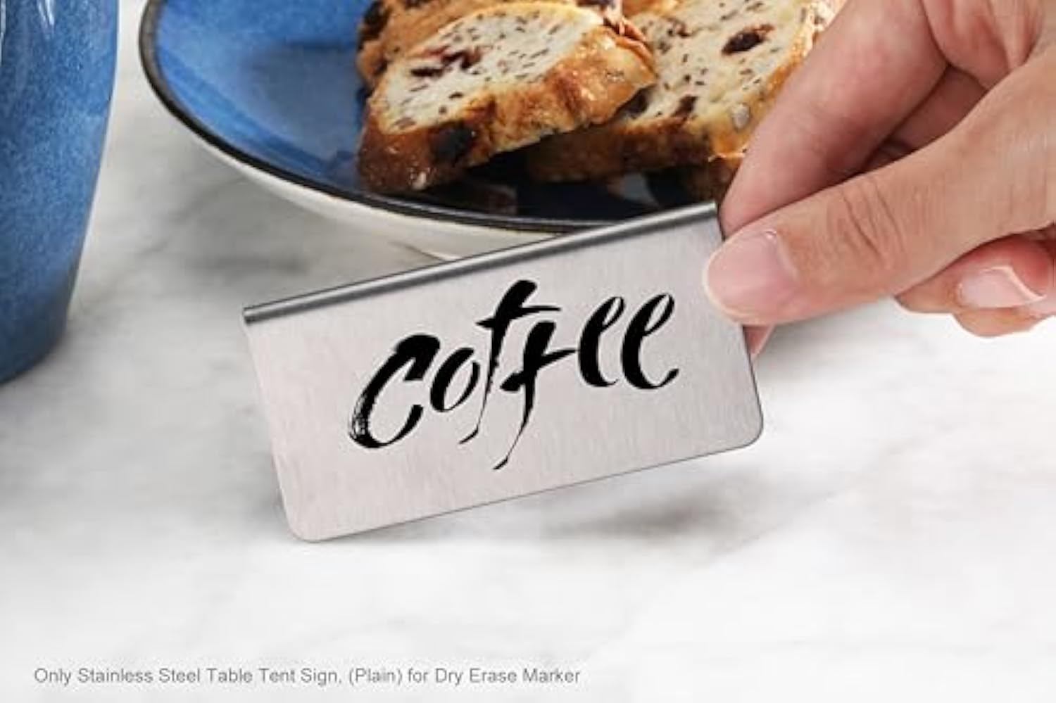 Custom Portable Stainless Steel Metal Desk Sign for Restaurant