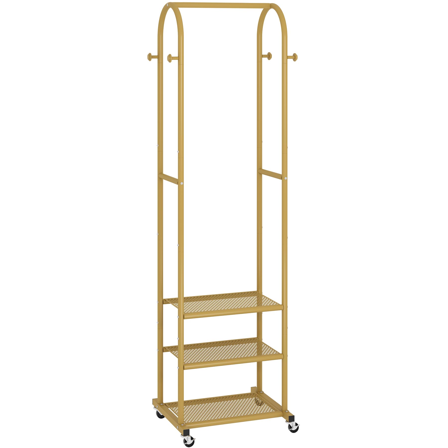 Gold Metal Multi-layer Storage Shelf | Clothes Rack
